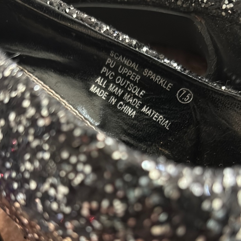 Glamorous Black and Silver Glitter Stiletto Heels - Picture 2 of 9